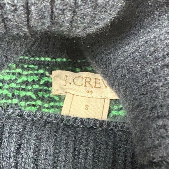 J.Crew Turtle Neck Sweater Women's Small Pullover Chunky Knit Navy Green J Crew - Picture 5 of 9